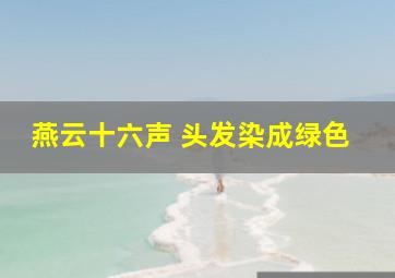 燕云十六声 头发染成绿色